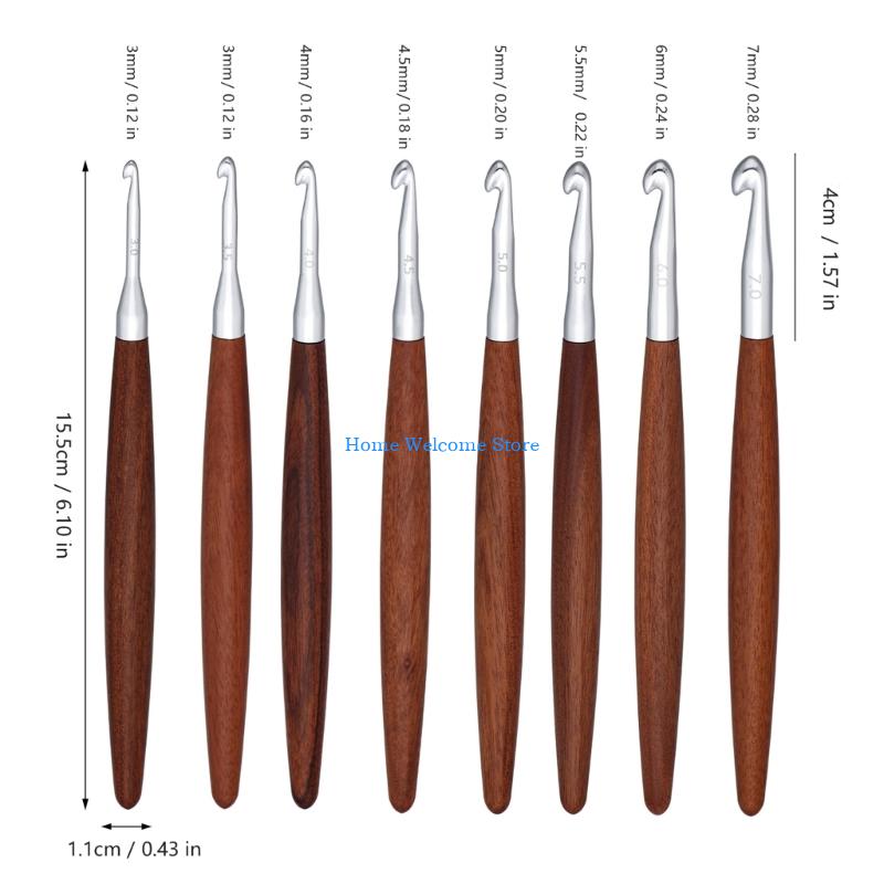 F68E 8 Pezzi Uncinetto con Man - Wooden Crochet Hooks Ergonomic Handle recensione e prezzo